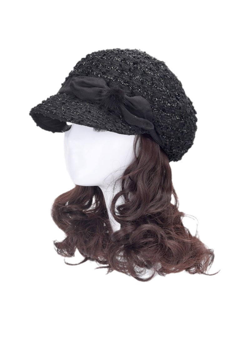 Wig hat integrated fisherman hat lazy short curly wig high temperature wire cosplay wig costumes dress up wig  - Image 1
