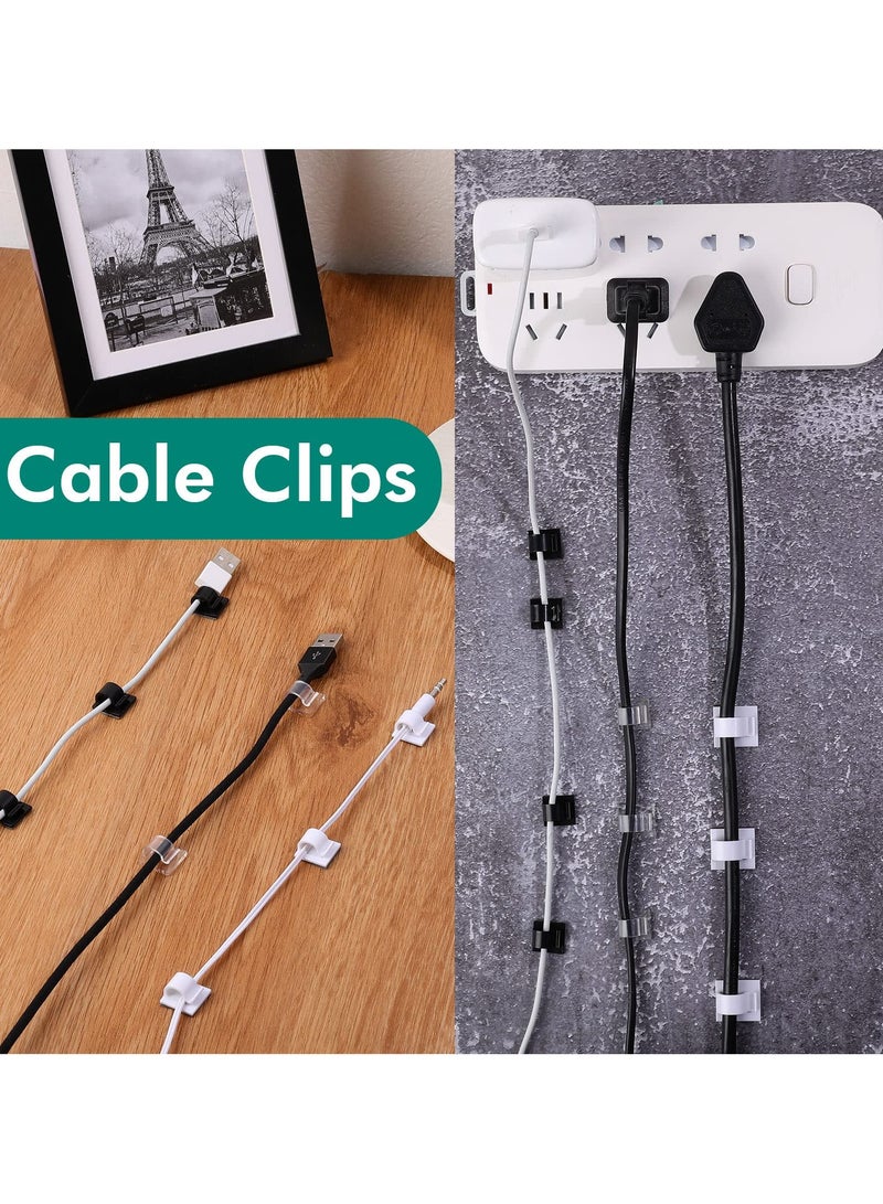 Fasola 60Pcs Upgraded Adhesive Cable Clips, Desk and Wall Wire Organizer, Cord Management Solution for HDMI, LED Lights and  Eetension Cord (Black) - Image 5