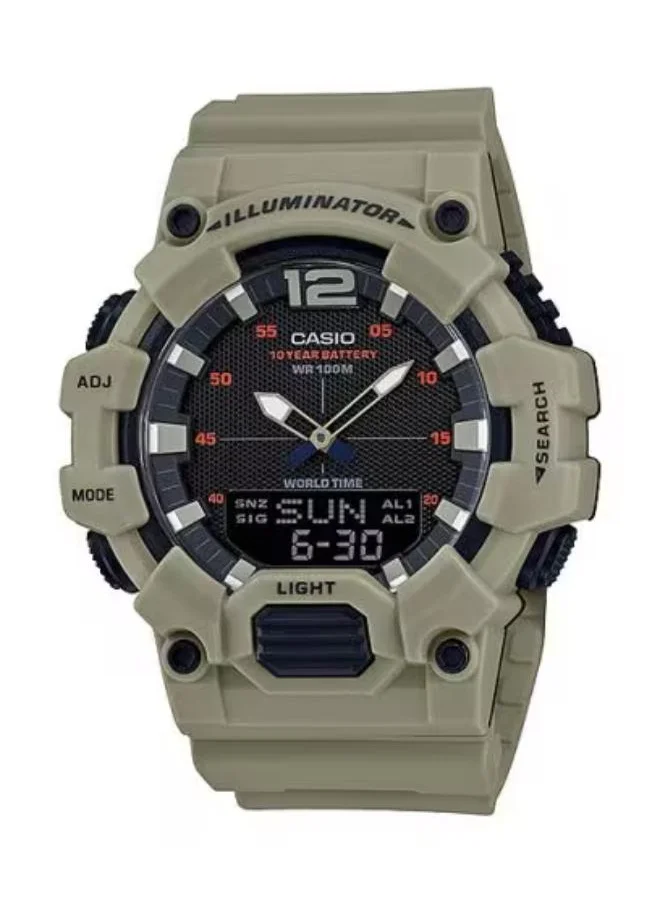 CASIO Men's Analog-Digital Display Watch With Beige Resin Strap - HDC-700-3A3VDF