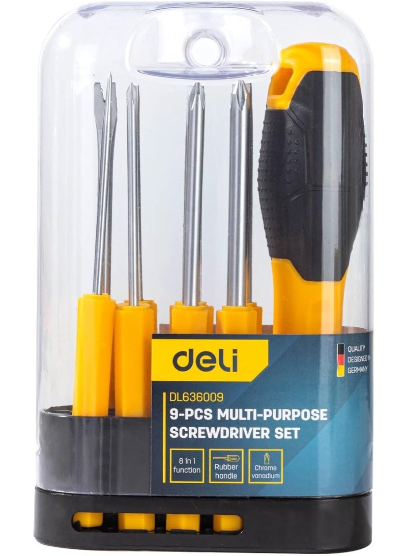 Deli Screwdriver Set, 9-Piece – Durable Magnetic Screwdrivers - Image 3