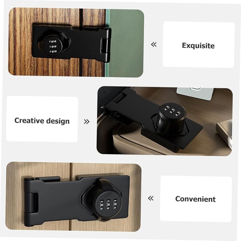 Black Cabinet Combination Lock Durable Mechanical Security for File Cabinets Lockers Easy Install Anti Theft Home Office Use - Image 4