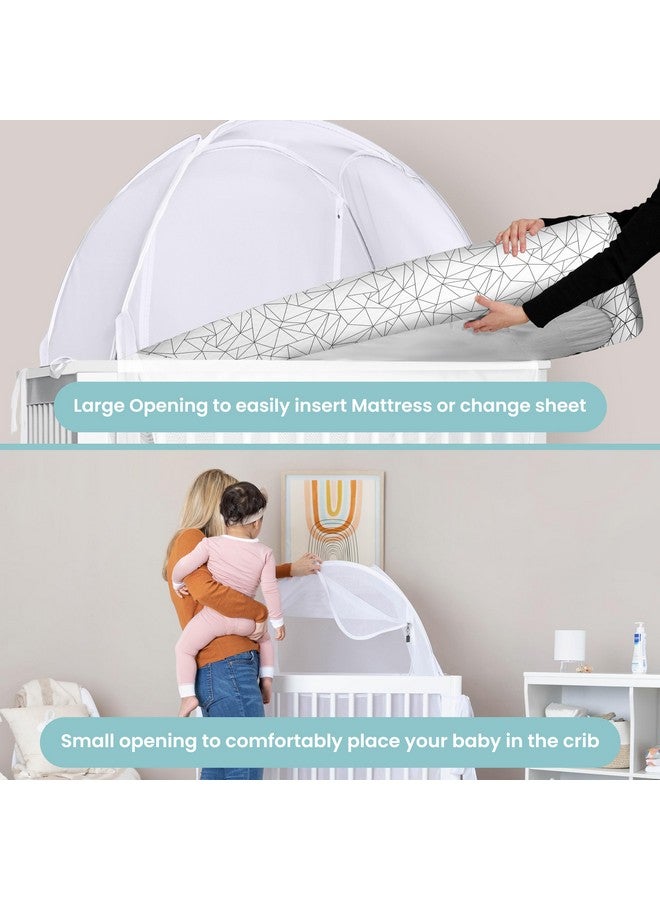 Pro Baby Safety Breathable Mesh Crib Tent to Keep Baby from Climbing Out, Crib Net Canopy with Auto-Lock Zipper and Safety Latch, Crib Net to Keep Baby in, Crib Cover for Safety (Mosquiteros para Cunas de Bebes) - Image 5