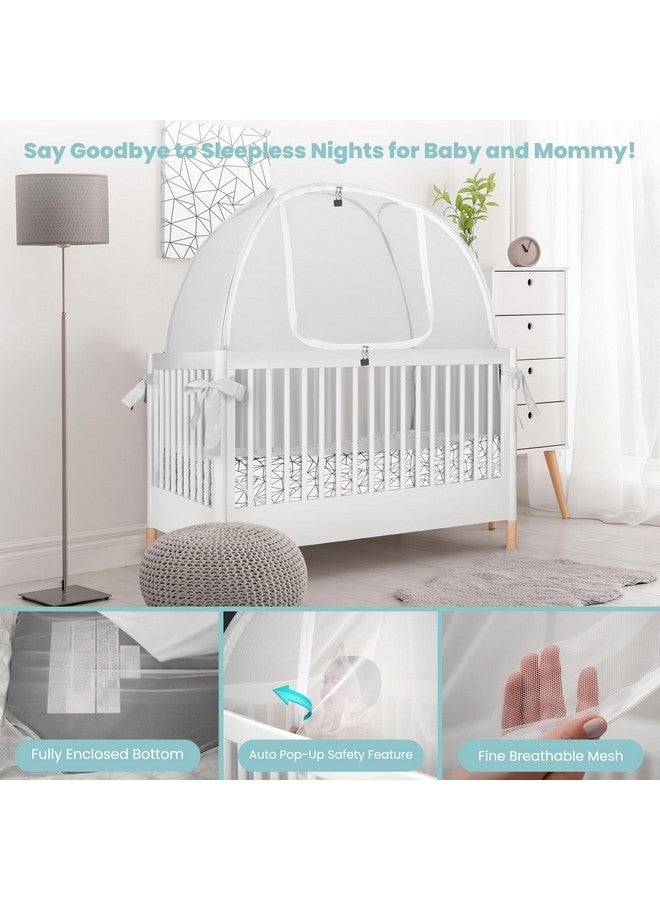 Pro Baby Safety Breathable Mesh Crib Tent to Keep Baby from Climbing Out, Crib Net Canopy with Auto-Lock Zipper and Safety Latch, Crib Net to Keep Baby in, Crib Cover for Safety (Mosquiteros para Cunas de Bebes) - Image 4
