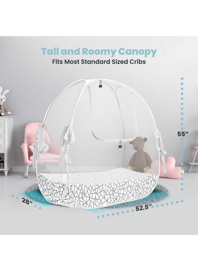 Pro Baby Safety Breathable Mesh Crib Tent to Keep Baby from Climbing Out, Crib Net Canopy with Auto-Lock Zipper and Safety Latch, Crib Net to Keep Baby in, Crib Cover for Safety (Mosquiteros para Cunas de Bebes) - Image 3
