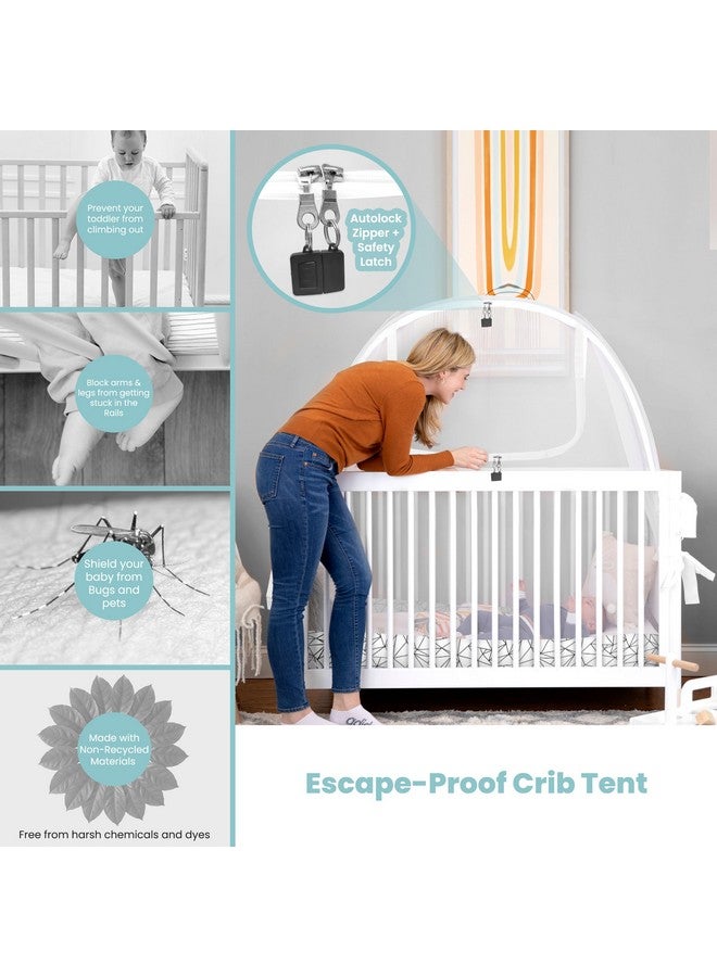 Pro Baby Safety Breathable Mesh Crib Tent to Keep Baby from Climbing Out, Crib Net Canopy with Auto-Lock Zipper and Safety Latch, Crib Net to Keep Baby in, Crib Cover for Safety (Mosquiteros para Cunas de Bebes) - Image 2
