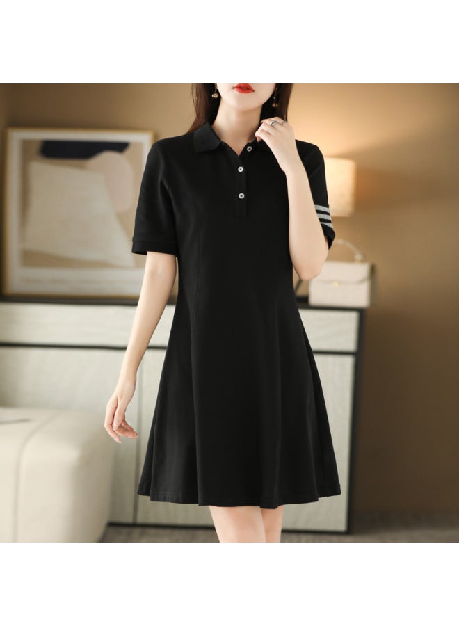 Summer Polo Dress Slimming Mid-Length T-Shirt Dress Printable LOGO Work Clothes Women Workwear Staff Uniform