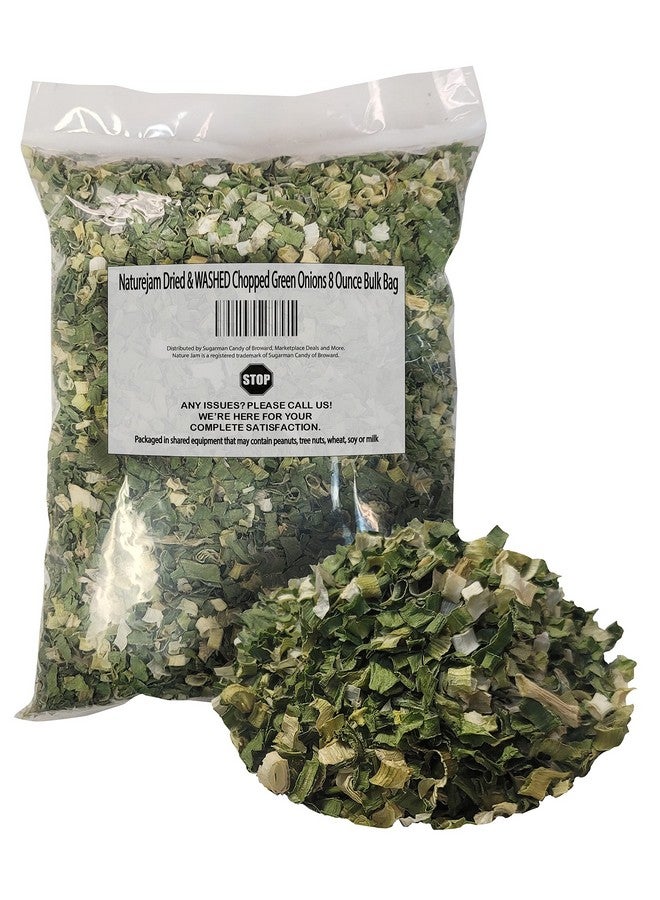 Naturejam Dried & WASHED Chopped Green Onions 8 Ounce Bulk Bag-Just 1 Ingredient, 100% Dehdrated Scallions - Image 1