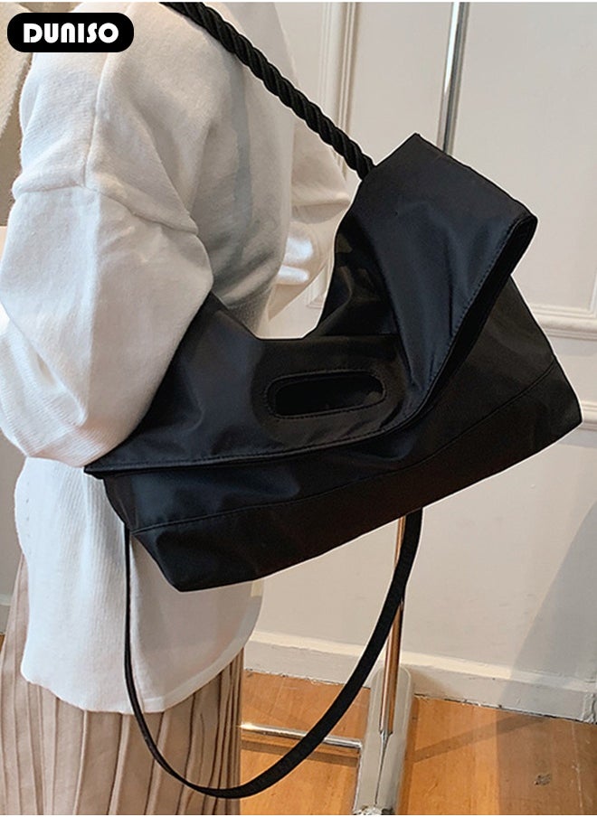 DUNISO Women's Shoulder Tote Bag Faux Leather Handbag For Women Large Capacity Bucket Crossbody Bag Fashionable Travel Messenger Bag Shoulder Bag For Ladies Girls College Students  - Image 5