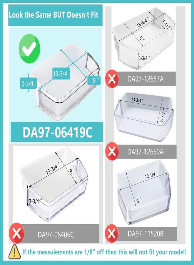 SCBHWJ UPGRADED DA97-06419C Refrigerator Door Shelf Basket Bin(Right Side) Replaces DA63-04316, DA63-04314, PS4174247，AP4567198, Compatible with samsung Refrigerator Right Side door（2PACK) - Image 5