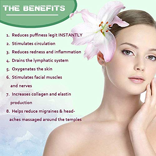 Sei Regina Jade Roller and Gua Sha Set - Real Jade Face Roller and Gua Sha Massager for Face Sculpting, Under Eye Care, and Stress Relief - Stone Skincare Tools for Face - Image 3