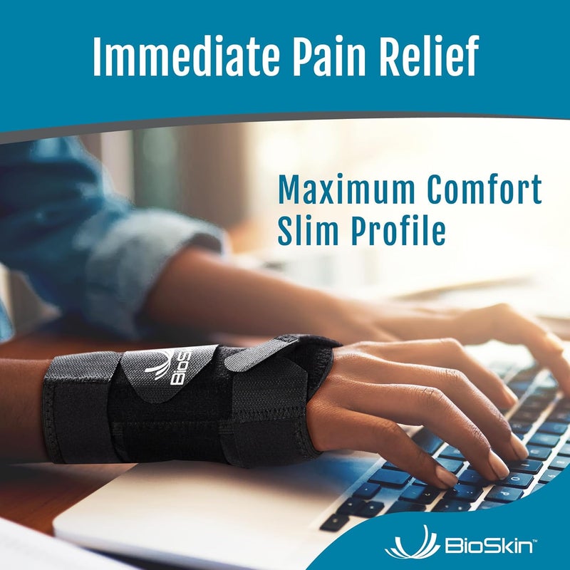 BioSkin Carpal Tunnel Wrist Brace  For Arthritis Pain And Support Tendonitis Wrist Sprains Night Wrist Sleep Support Brace Wrist Splint Wrist Support For Women And Men HSA or FSA Eligible - Image 2