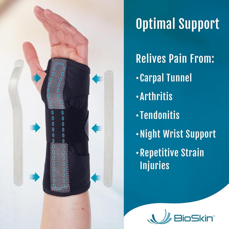 BioSkin Carpal Tunnel Wrist Brace  For Arthritis Pain And Support Tendonitis Wrist Sprains Night Wrist Sleep Support Brace Wrist Splint Wrist Support For Women And Men HSA or FSA Eligible - Image 3