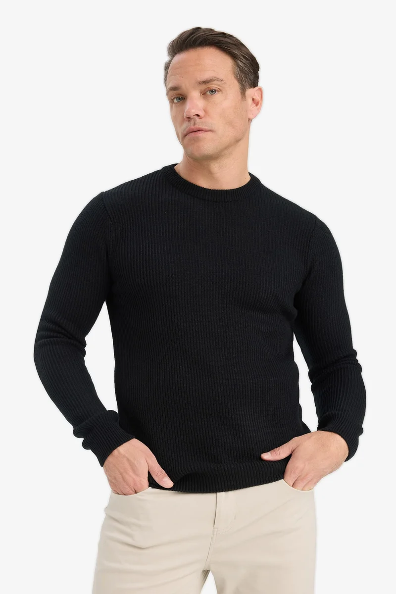 Defacto  Standard Fit Crew Neck Knitwear Pullover for Men | Best Price UAE