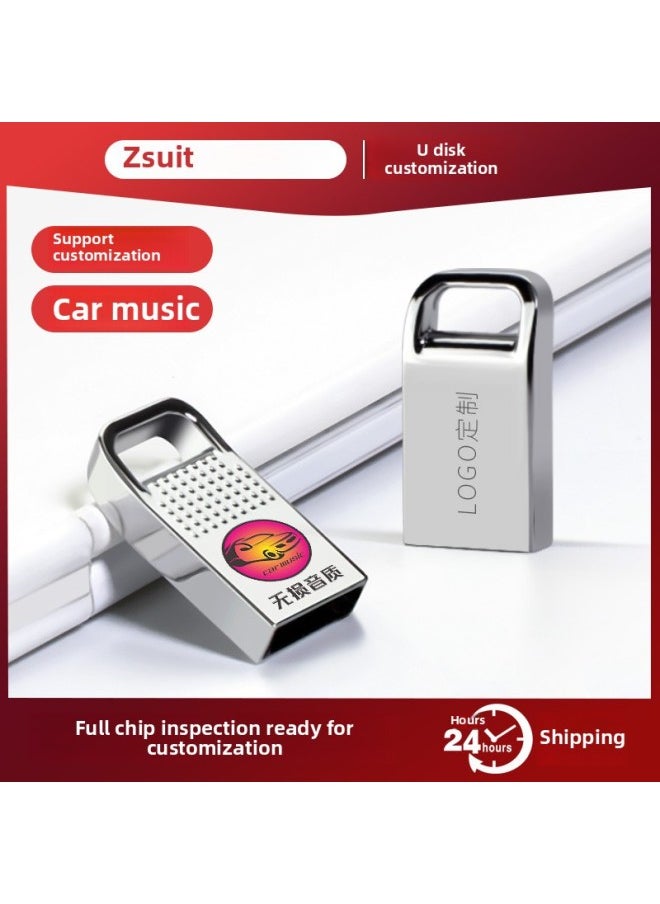 U Disk 32g Car Music Tremolo Fast Hand U Disk 16G High-speed Storage Disk Network Red USB Disk 8G Production Of Private Flash Memory-Color:White-Capacity:16GB  - Image 2