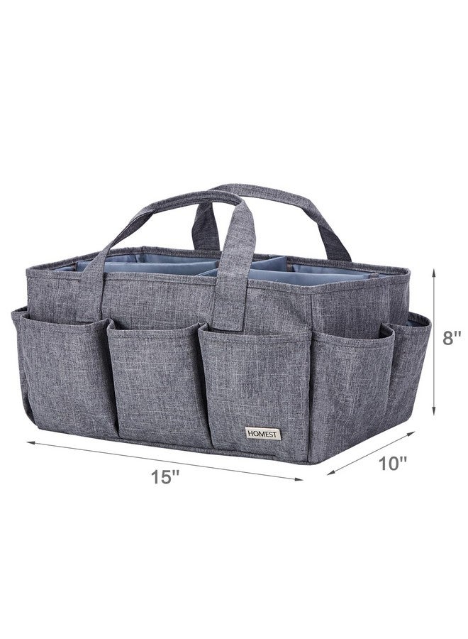 HOMEST Craft Organizer Tote Bag With Multiple Pockets Storage Art Caddy For Scrapbooking Crafts Supply Carrier For Tool Gray  - Image 5