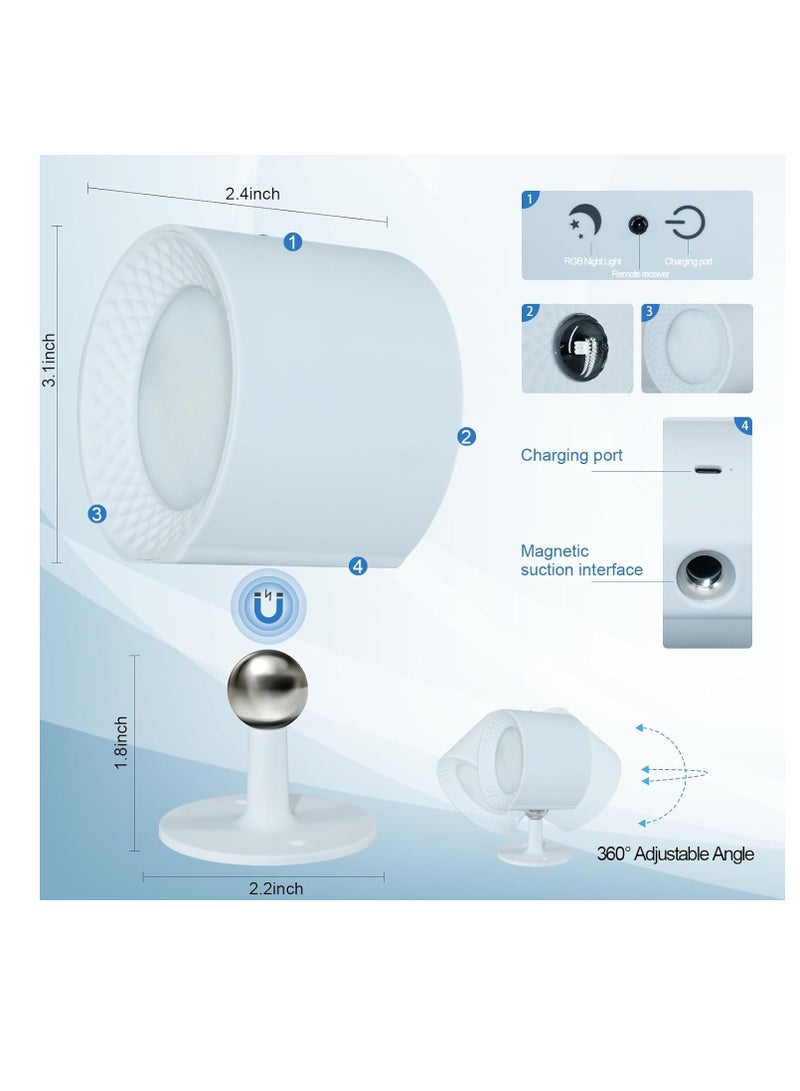 فلوشرينيك أضواء ، ضوء داخلي في كل مكان 2.0 ، ضوء يمين ، درجات حرارة 3 ألوان ومغناطيسية قابلة للتخفيف 360 درجة الدوران اللاسلكي ، 7 ألوان ضوء قابل للتعديل (أسود ، حجم واحد) - Image 2