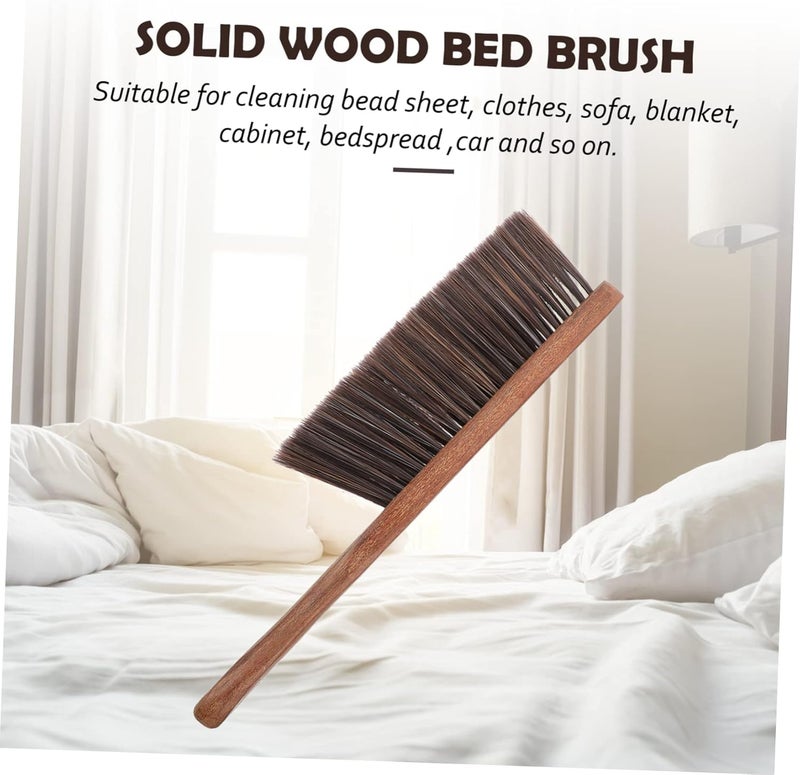 Green Sandalwood Bed Brush Wood Handle Brush Upholstery Cleaner Sofa Bed Cleaning Tool Bristle - Image 2
