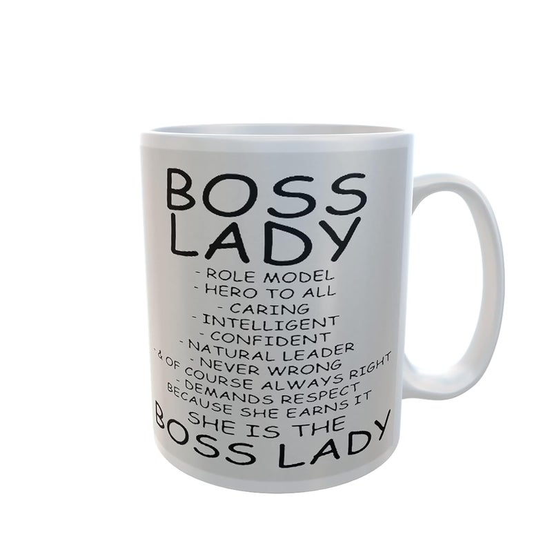 My D SQUARE Coffee Mug with Motivational Quote Boss Lady Birthday Gifts for Women Wife Girls Mentor 1 Piece White Ceramic Cup 325 Ml - Image 2