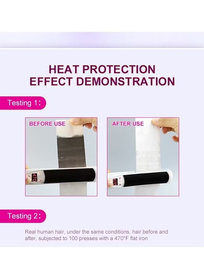 PURC Heat Protection Spray for Hair Reduce Frizz Hydrate Smooth Hair for 3 Days Heat Protection Up to 240°C+ 470°F for Curling Perming Blow Dry Leave in Essential Oil Heat Protection Spray 75ml - Image 3