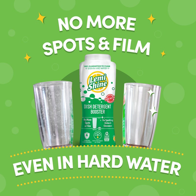 Lemi Shine Natural Dish Detergent Booster - Hard Water Stain Remover - Multi-Use Citric Acid Cleaner - 24 oz (2 Pack) - Image 2