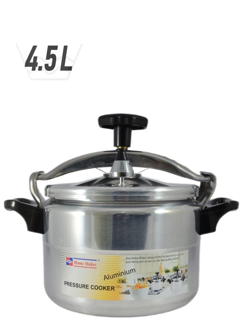 Homemaker Aluminium Pressure Cooker 20Cm - 4.5 Liter Capacity - Silver - Image 1