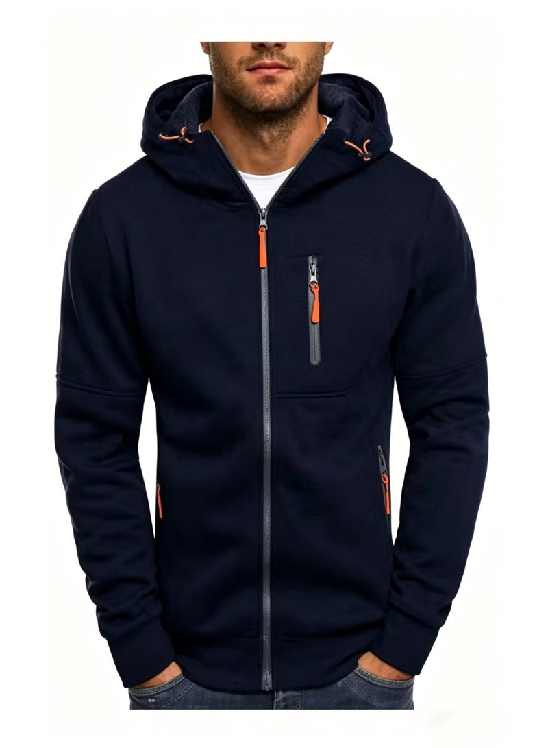 Nariele Sports And Leisure Jacquard Cardigan Hooded Sweatshirt - Image 1