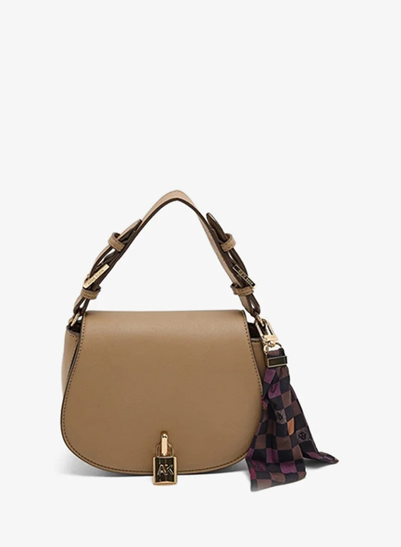 ANNE KLEIN Anne Klein Logo Detail Scarf Detail Flap Shoulder Bag