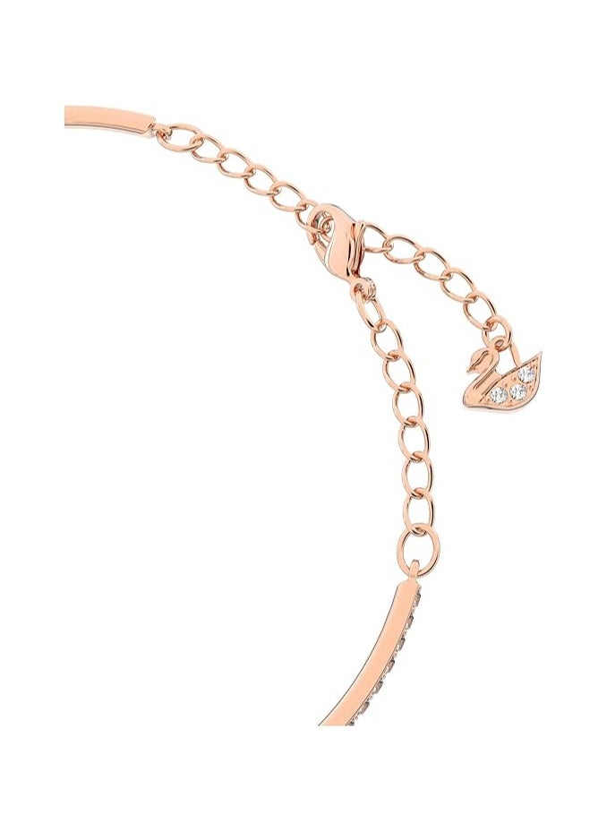 SWAROVSKI - Una bracelet Round cut, Oval shape, White, Rose gold-tone plated - Image 1
