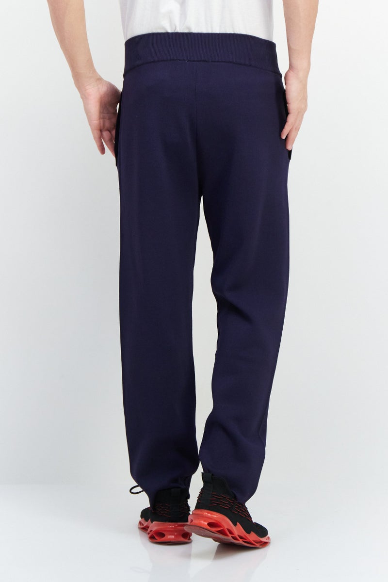 FILA Men Sportswear Fit Teramo Knitted Sweatpants, Navy Blue  - Image 4