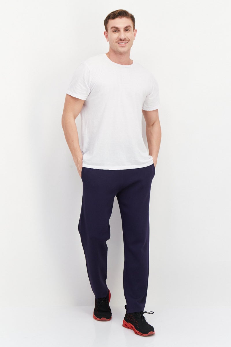 FILA Men Sportswear Fit Teramo Knitted Sweatpants, Navy Blue  - Image 2