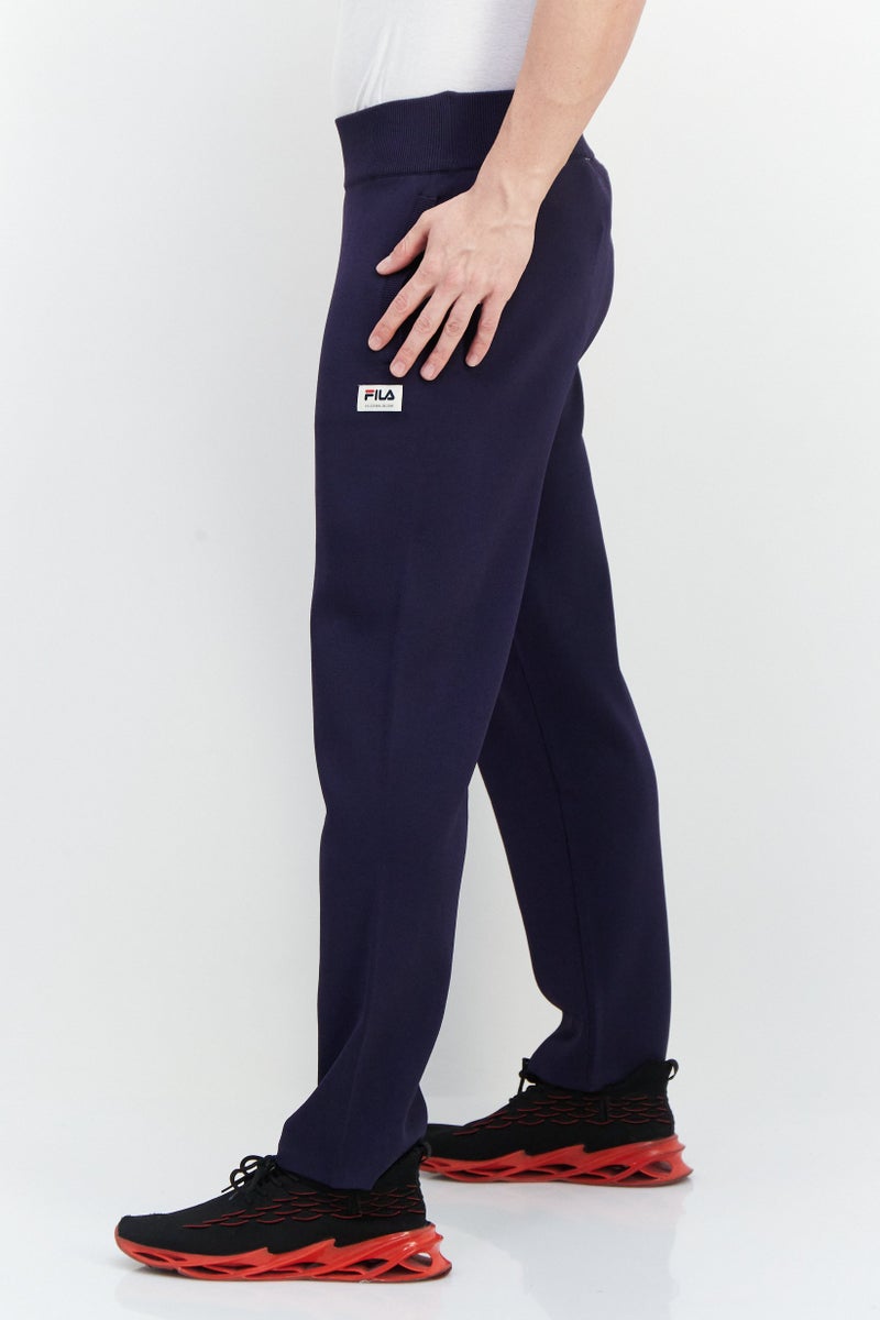FILA Men Sportswear Fit Teramo Knitted Sweatpants, Navy Blue  - Image 3