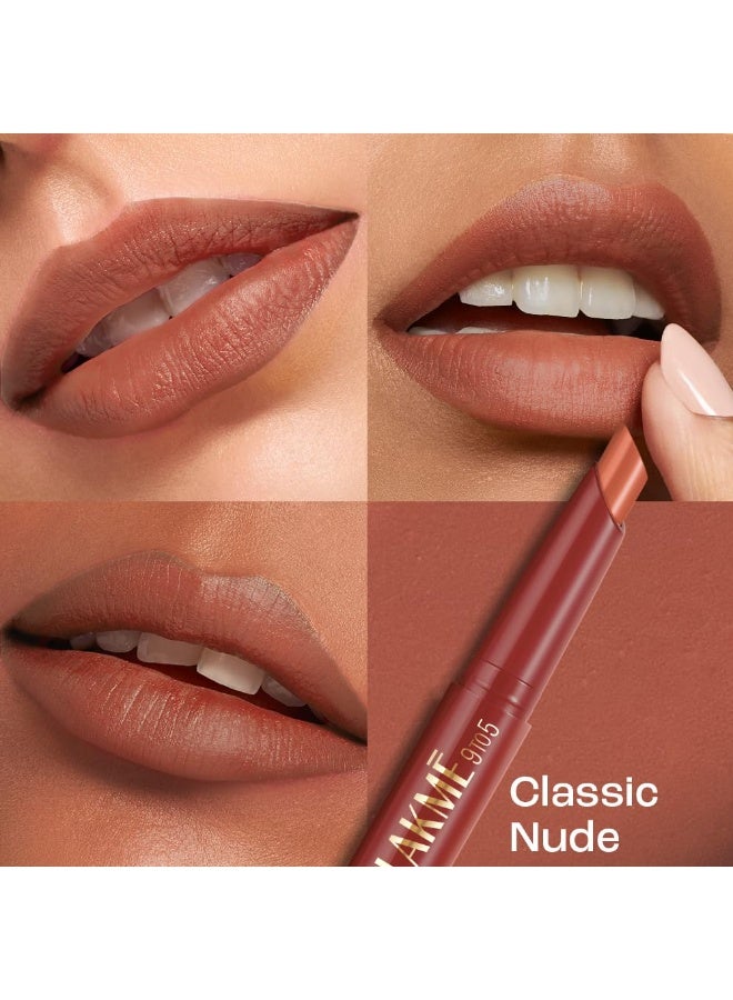 لاكمي قلم شفاه لاكمي 9 to 5 Forever Matte، لون Classic Nude، 1.1 جرام، لشفاه ناعمة ونضرة، مع فيتامين C، لمسة نهائية مطفية، ترطيب يدوم 8 ساعات، راحة تدوم طوال اليوم، قلم قابل للسحب - Image 5