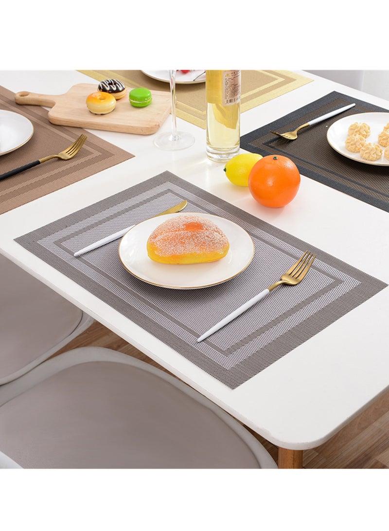 Placemats Set of 6, Vinyl Washable Place Mats Heat Resistant PVC Placemats for Dining Table  - Image 2