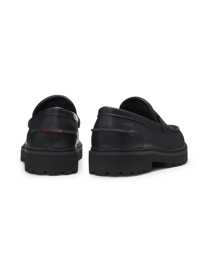 HUGO Leather loafers with lug outsole