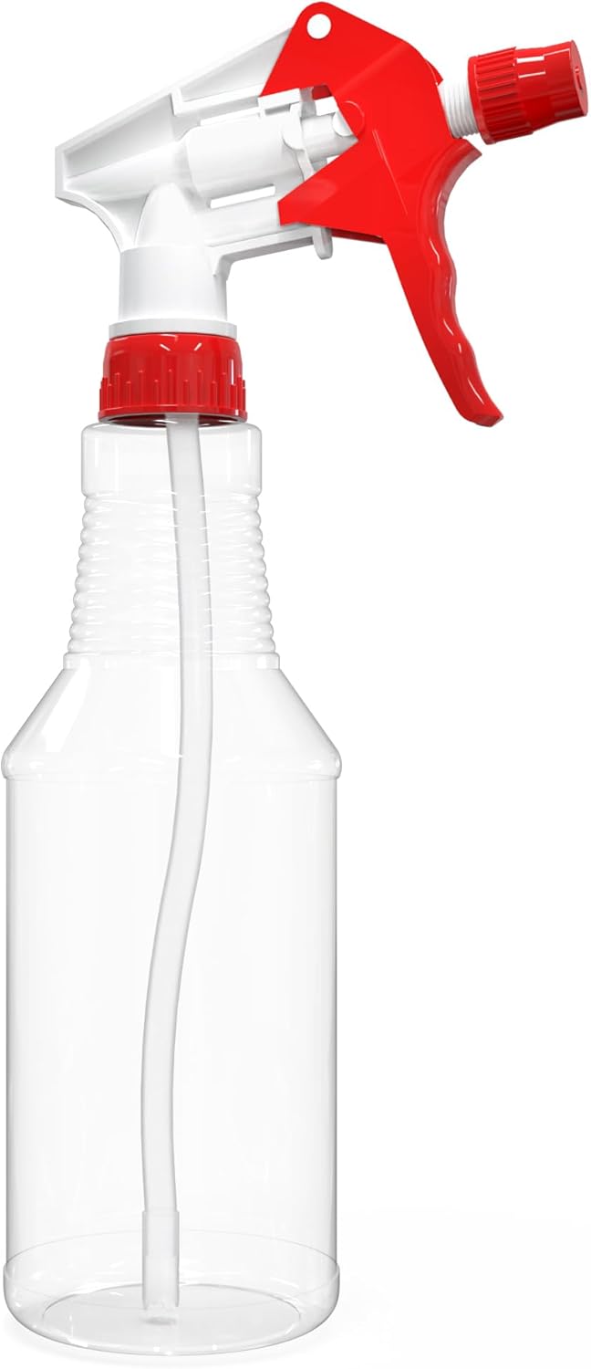 BRIGHTFROM Plastic Spray Bottle 16 OZ Empty Adjustable Trigger Spray Fine to Stream  Leak Proof Clear Refillable Heavy Duty for Hair Salons Cleaning Cooking HouseholdCommercial - Image 1