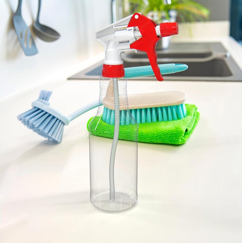 BRIGHTFROM Plastic Spray Bottle 16 OZ Empty Adjustable Trigger Spray Fine to Stream  Leak Proof Clear Refillable Heavy Duty for Hair Salons Cleaning Cooking HouseholdCommercial - Image 3