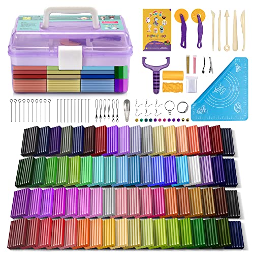 Aestd-ST Polymer Clay 72 Colors, Modeling Clay for Kids, Non-Sticky Easy to Shape Oven Bake with Sculpting Tools, Holiday Gift for Kids and Artists. - Image 1
