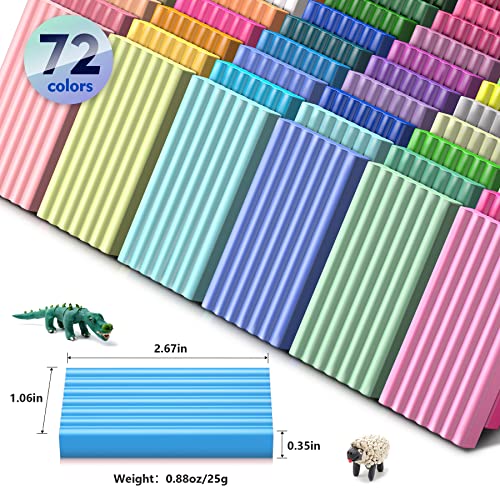 Aestd-ST Polymer Clay 72 Colors, Modeling Clay for Kids, Non-Sticky Easy to Shape Oven Bake with Sculpting Tools, Holiday Gift for Kids and Artists. - Image 2