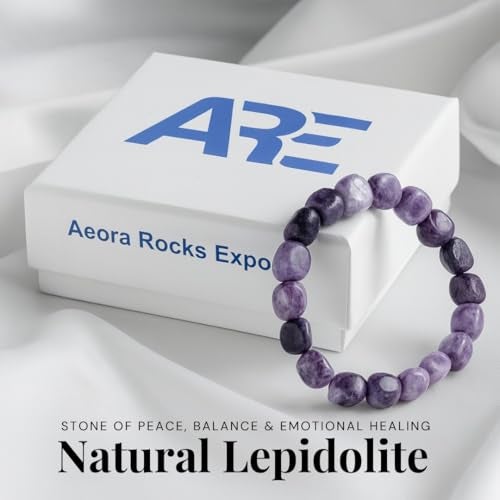 ARE - Aeora Rocks : Lepidolite Tumbled Bracelet for Chakra Alignment, Energy Balance, and Spiritual Growth - for Men and Women - Image 5