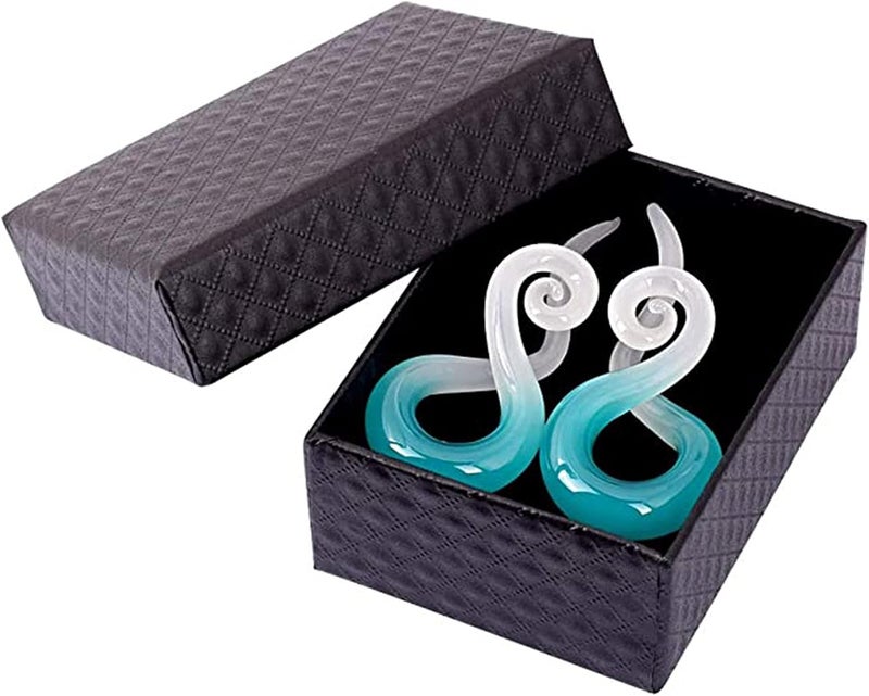 Qmcandy 2pcs Glass Spiral Tapers Plugs Twist Stretchers Earrings Stretching Piercings Jewelry Gauges 8g-14mm - Image 4