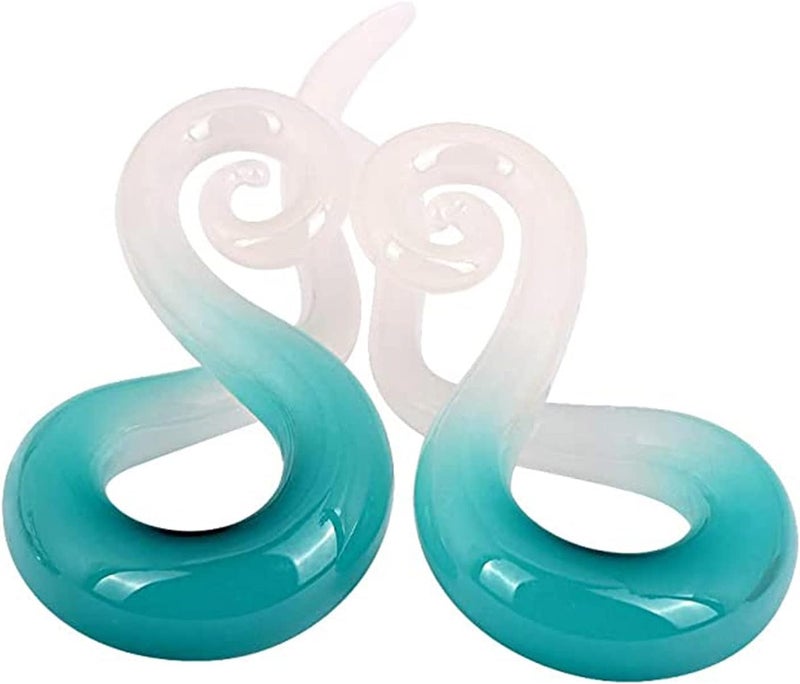 Qmcandy 2pcs Glass Spiral Tapers Plugs Twist Stretchers Earrings Stretching Piercings Jewelry Gauges 8g-14mm - Image 3