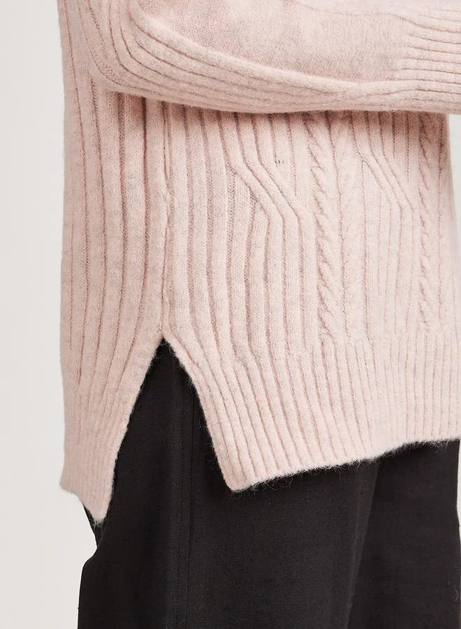 Take Two Cable Knit Turtle Neck Longline Sweater