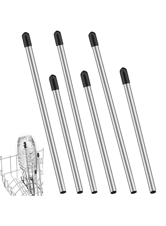 Dishwasher Insert Bottles, Pack of 6 Stainless Steel Bottle Holder for Dishwasher, Bottle Holder Dishwasher Glass Holder for Dish Basket, Extra Strong Glass Holder for Dishwasher Dishwasher