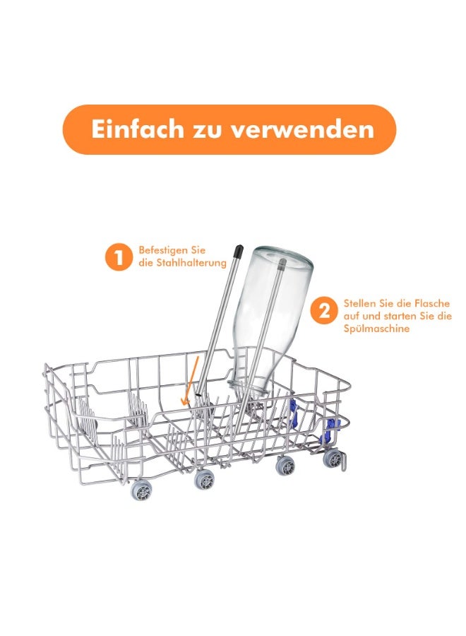 Dishwasher Insert Bottles, Pack of 6 Stainless Steel Bottle Holder for Dishwasher, Bottle Holder Dishwasher Glass Holder for Dish Basket, Extra Strong Glass Holder for Dishwasher Dishwasher - Image 2