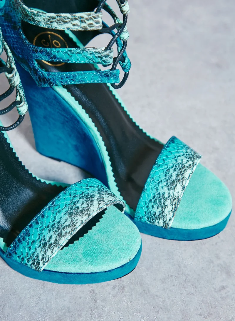 Coco Wedge Tie Up Sandals