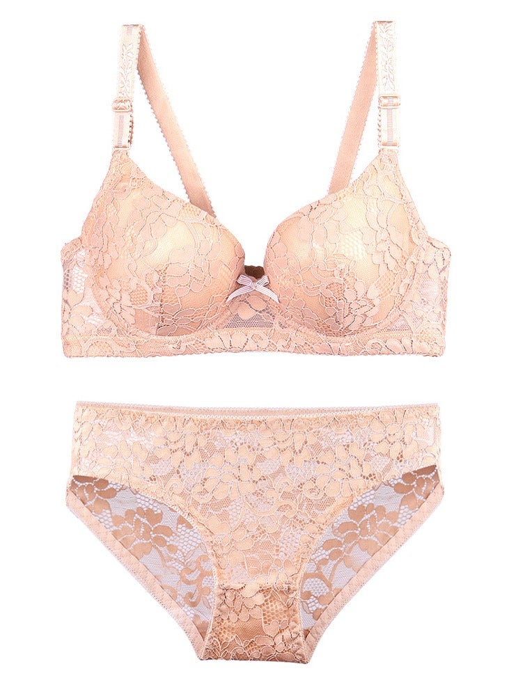 طقم حمالة صدر وسراويل داخلية نسائية رفيعة من الدانتيل مكونة من 6 قطع - Image 2