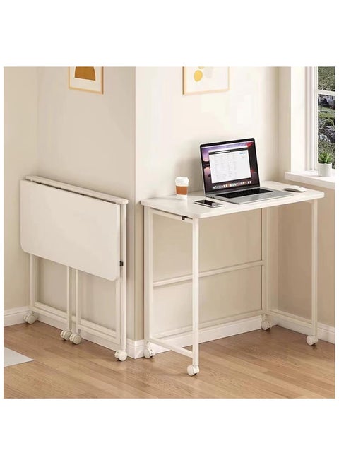 Game Table with Wheels,Foldable Home Office Desk,Movable Computer Desk,Study Writing Desk Game Table,Portable Saves Space Table for Office Bedroom Living Room Small Spaces