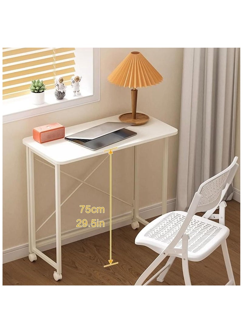XICEN Game Table with Wheels,Foldable Home Office Desk,Movable Computer Desk,Study Writing Desk Game Table,Portable Saves Space Table for Office Bedroom Living Room Small Spaces  - Image 2