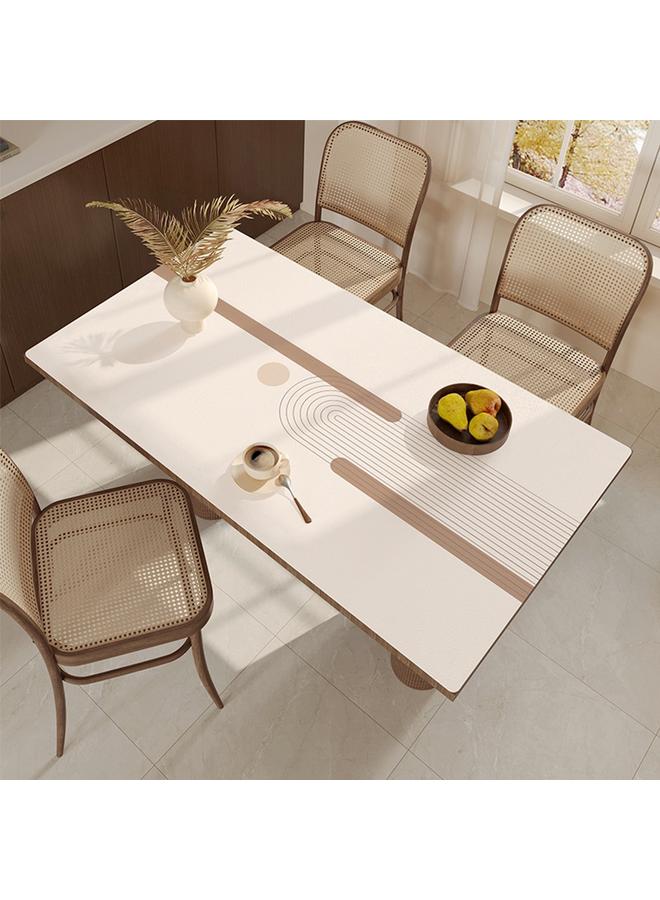 Bluejw Light Luxury High-grade Dining Table Mat Waterproof Oil-proof Anti-scalding Leather Tablecloth Coffee Table Tablecloth Rock Board Dining Table Protection Mat - Image 1
