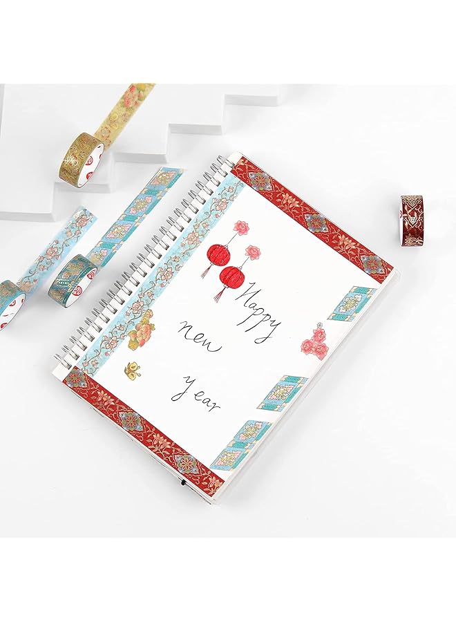 إيروريكس شريط ورق عتيق 12 لفة شريط لاصق مزخرف مزهر بعرض 15 مم للأطفال شريط لاصق جميل للفتيات مستلزمات تدوين اليوميات ودفاتر القصاصات ومستلزمات تدوين اليوميات - Image 2